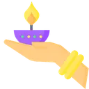 Free A A Diwali Lamp In Hand Diwali Lamp Icon