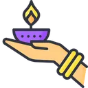 Free Diwali Lamp In Hand  Icon