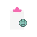 Free Document With A Globe Icon