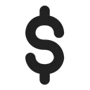Free Dollar Signe Haut Icône