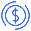 Free Dollar Blue Outline Miscellaneous Life Style Icon