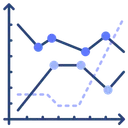 Free Double Line Graph  Icon