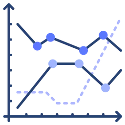 Free Double Line Graph  Icon