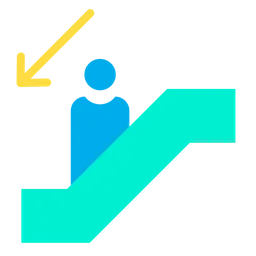 Free Down Escalator  Icon