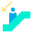 Free Down Escalator  Icon