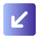 Free Down Left Arrow Arrows Sign Icon