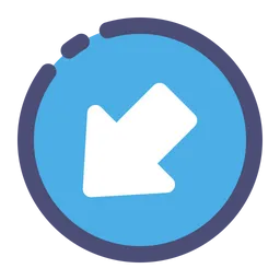 Free Down Left Arrow  Icon