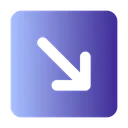 Free Down Right Arrow Arrows Sign Icon