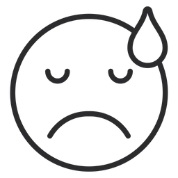 Free Downcast Face With Sweat Emoji Icon