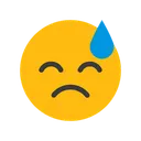 Free Downcast Face With Sweat Emotion Emoticon Symbol
