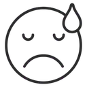 Free Downcast Face With Sweat  Icon