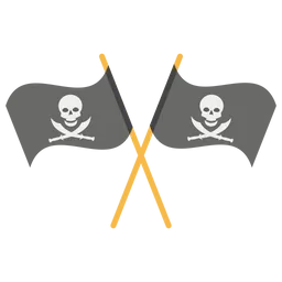 Free Drapeau pirate croisé  Icône