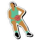 Free Dribble Ball Basketball Girl Icon