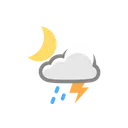 Free Drizzle Thunder Sun Icon