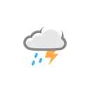 Free Drizzle Thunder Weather Icon