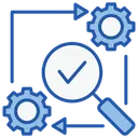 Free Gear Magnifying Checkmark Icon