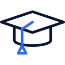 Free Education Blue Black Lineal Icon