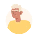 Free Elderly Man With Curly Gray Hair  Icon