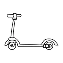 Free White Line Scooter Illustration Motorized Scooter Electric Scooter Icon