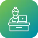 Free Employee Desk Table Icon