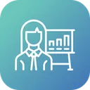 Free Employee Graph Performance Icon