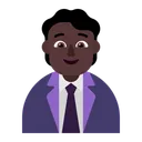 Free Trabajador Plano Oscuro Icono