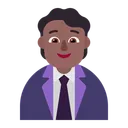 Free Trabajador Plano Medio Oscuro Icono