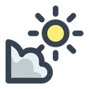 Free Ensolarado Sol Nuvem Ícone