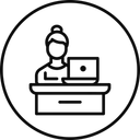 Free Empleado Escritorio Mesa Icono