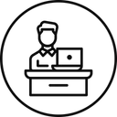 Free Empleado Escritorio Mesa Icono