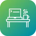 Free Computadora Portatil Escritorio Mesa Icono