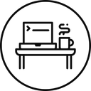 Free Computadora Portatil Escritorio Mesa Icono