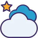 Free Estrella y nubes  Icono