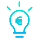 Free Euro Bulb Idea Icon