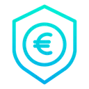 Free Euro Shield Secure Money Icon