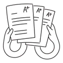 Free White Line Exam Result Illustration Test Outcome Examination Score Icon