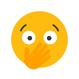 Free Face With Open Eyes And Hand Over Mouth Emoji Icon