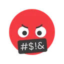 Free Face With Symbols On Mouth Emotion Emoticon Icon
