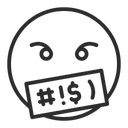 Free Artboard Face With Symbols On Mouth Symbols On Mouth Icon