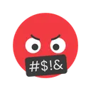Free Face With Symbols On Mouth Emotion Emoticon Icon