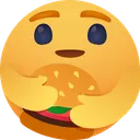 Free Facebook care emoji with burger  Icon