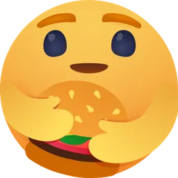 Free Facebook care emoji with burger Logo Icon