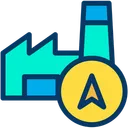 Free Factory Direction Factory Location Navigation Pointer Icon