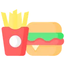 Free Fast Food Burger French Fries Icon