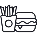 Free Fast Food Burger French Fries Icon