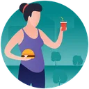 Free Fat Food Junk Food Burger And Drink Icon