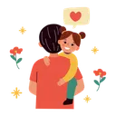Free Father Holding His Daughter Holding Daughter Icon