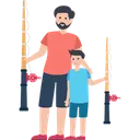 Free Dad Son Fish Hunting Fisherman Icon