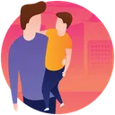 Free Fatherhood Caring Father Parenthood Icon