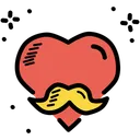 Free Heart Love Moustache Icon